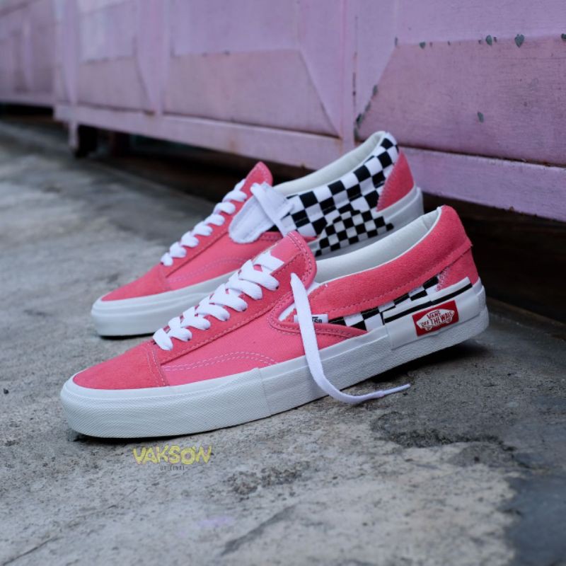 Vans Slip-On Cut and Paste Checkerboard "Strawberry Pink"