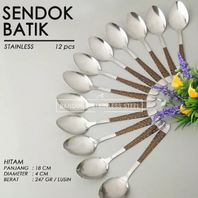 Sendok Makan Motif Batik 10 Pcs - Sendok Batik