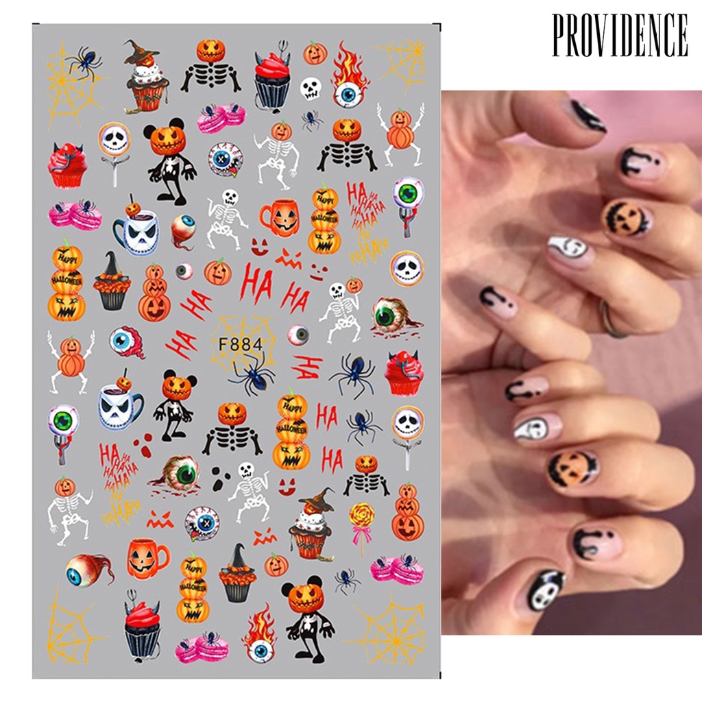 Stiker Kuku Motif Natal / Halloween Ultra Tipis Tidak Pudar Untuk Dekorasi Nail Art DIY