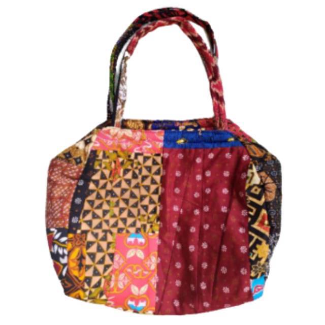 (BISA COD) TAS HAND BAG BATIK PERCA BESAR UKURAN 50x45 cm DENGAN FURING UNTUK LAUNDRY