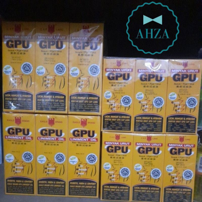 AHZA MINYAK GOSOK,PIJAT,URUT ( GPU ) CAP LANG 30ML/60ML