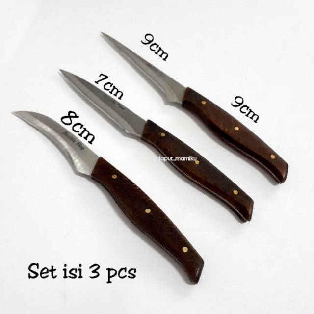 DAPURMAMI 3 Pcs Pisau Buah Fruit Carving Knife Tools Set Pemotong Bento Ukir Bekal Dapur Buah