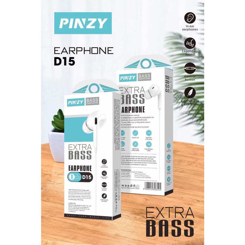 Headset - Earphone Extra Bass PINZY D15 Series with Microphone