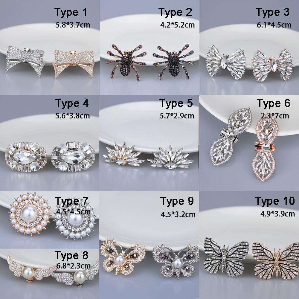 1Pc Shoe Decorations Clip Shiny Rhinestone Charm Buckle High Heel Shoes Clamp Wedding Accessories For Women