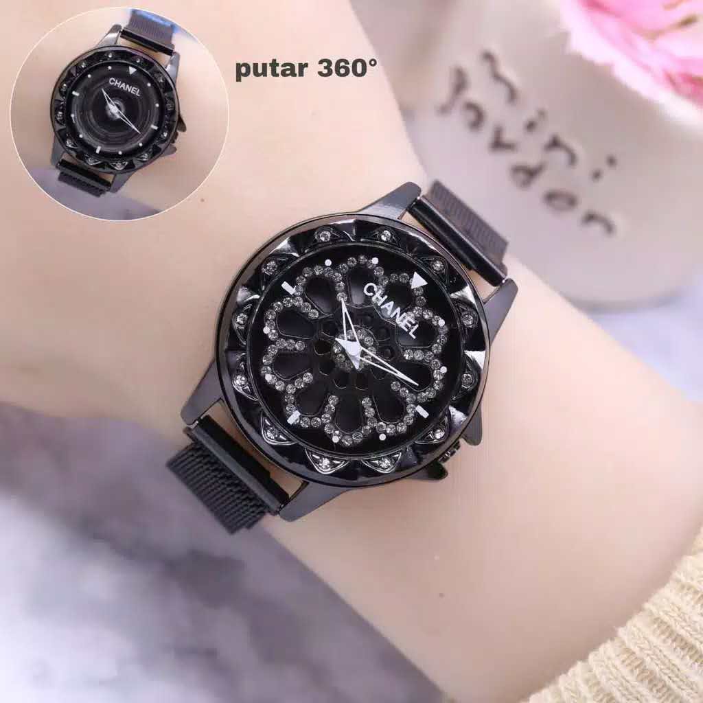 Jam Tangan CHANEL Rantai Pasir Magnet Bisa Putar (Spinner) 360 Derajat Premium