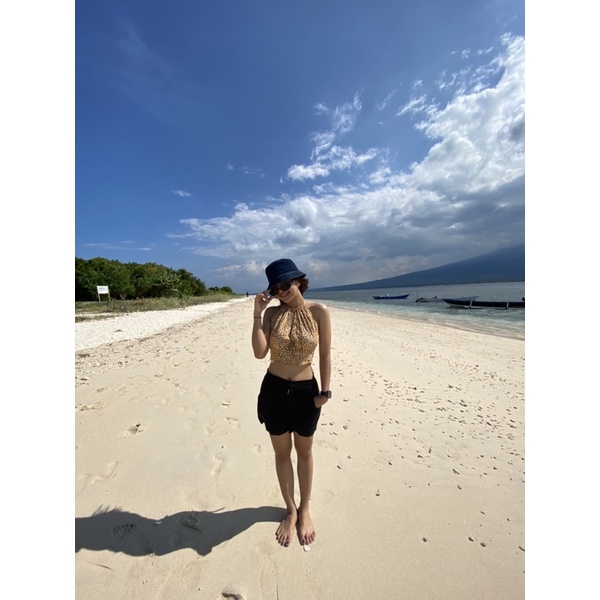 Halter Backless Top | Flowers (Yellow)