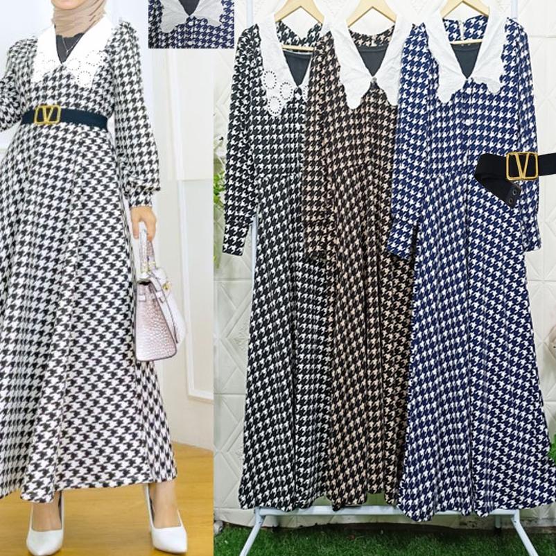 Baru - NARIA HOUNDSTOOTH EXTU GAMIS HERLIN CARLINA FASHION ✔