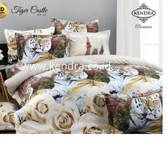 (oej-655) PROMO Set Bedcover + Sprei Rumbai Kendra Premiere 180x200 KING Size 180 TIGER CASTLE BC 
