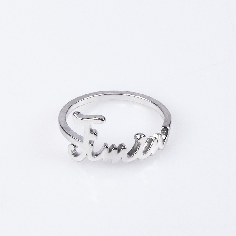 Cincin Desain Alfabet BTS JIN JIMIN JUNG KOOK Bahan Alloy Gaya Hip Hop Untuk Wanita