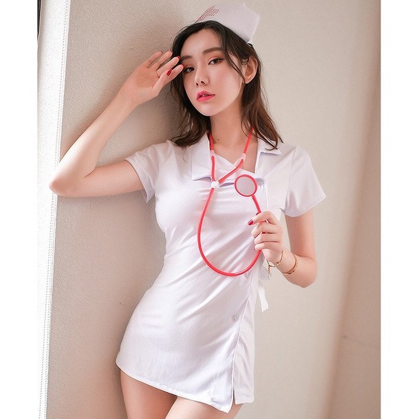 ✅𝐅𝐎𝐈𝐒𝐒® Lingerie Seksi Cosplay Perawat Seragam Wanita Costume Sexy Nurse Doctor 1136