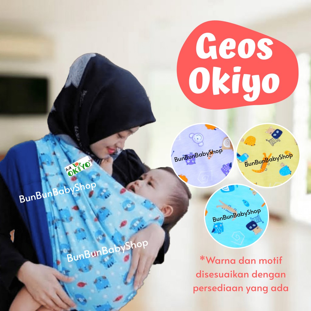 Gendongan Geos Okiyo Motif Lucu Laki-Laki Perempuan Perlengkapan Bayi BauLahir UNISEX Peralatan Baby