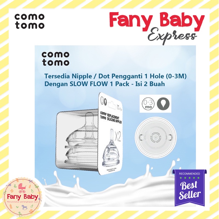 COMOTOMO REPLACEMENT NIPPLE TWIN PACK [1 HOLE - Y CUT]