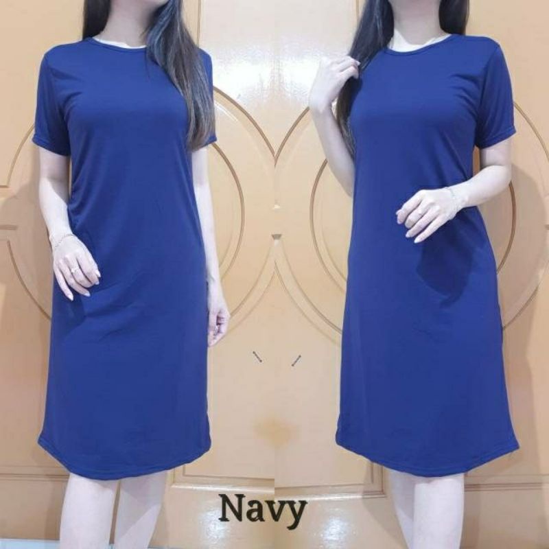 Arifirn Dress Mavy Polos (LD 92, P 100) - Dress Wanita | Baju Wanita Murah