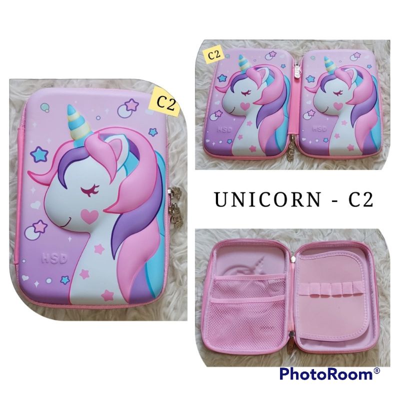 

tempat pensil unicorn Kuda poni import kotak pensil anak perempuan timbul depan belakang hardcase