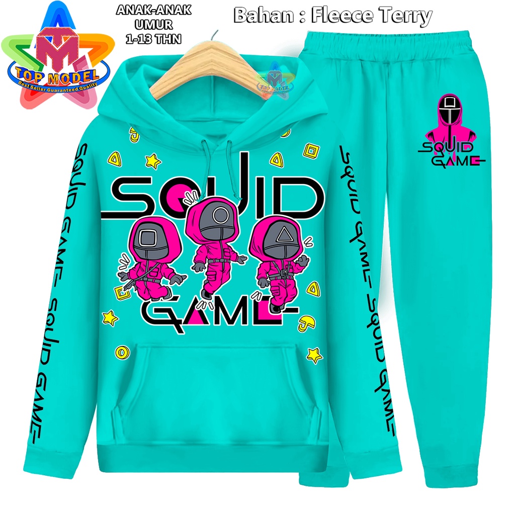 Setelan Anak anak SQUID GAME sweater Hoodie Suiter Cowok Cewek Olahraga anak Top Model 00064 Setelan Training Anak Cowok Cewek Fleece Terry terbaru dan termurah