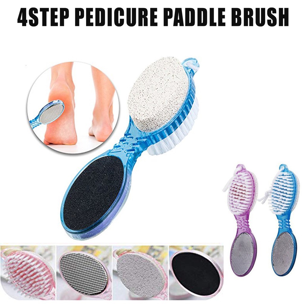 Sikat Penghalus Penggosok Tumit Kaki / Perawatan Kulit Tumit Pecah Kikir Kaki - 4 Step Pedicure Paddle Brush