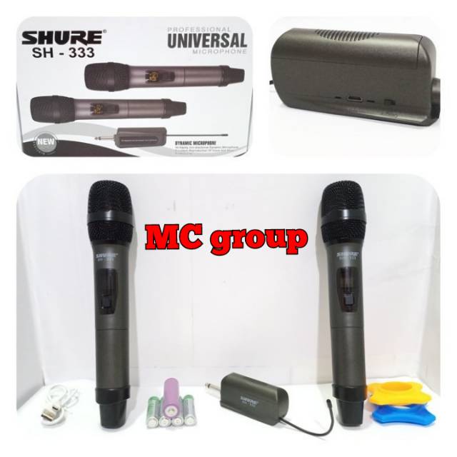 MIC WIRELESS SHURE SH-333 mikrofone pegang handle SHURE SH 333