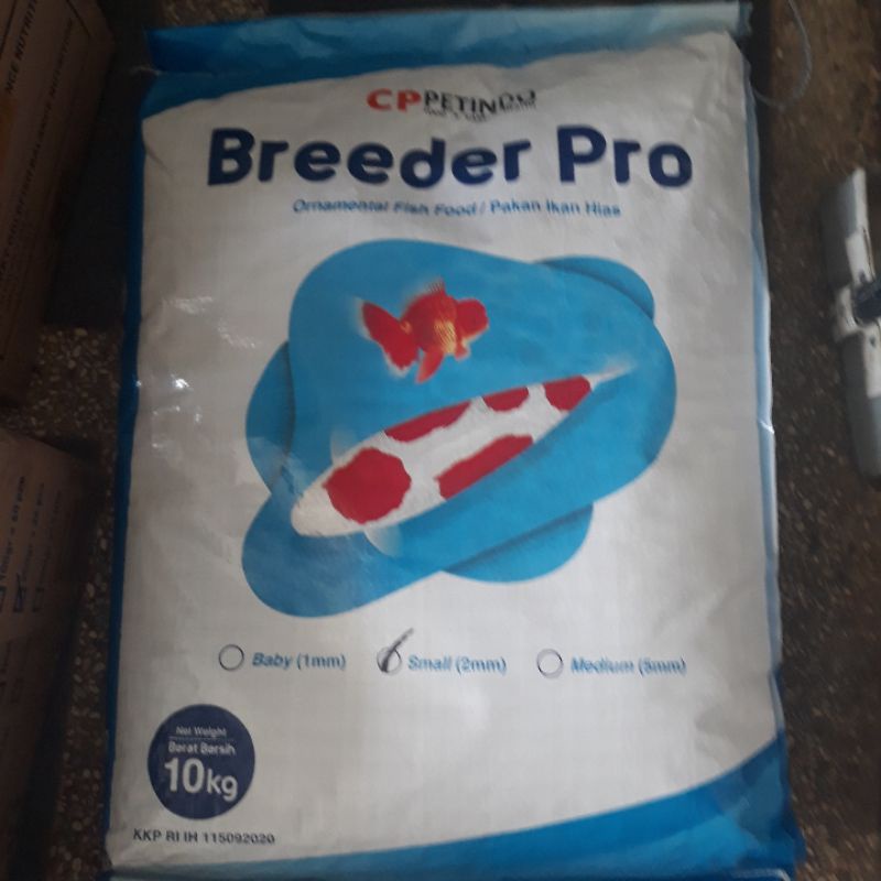 Breeder Pro kemasan 10kg, pakan/makanan ikan