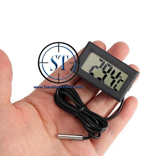 Thermometer Digital + Kabel Sensor Waterproof Probe Termometer Suhu Kulkas Mesin tetas Telur