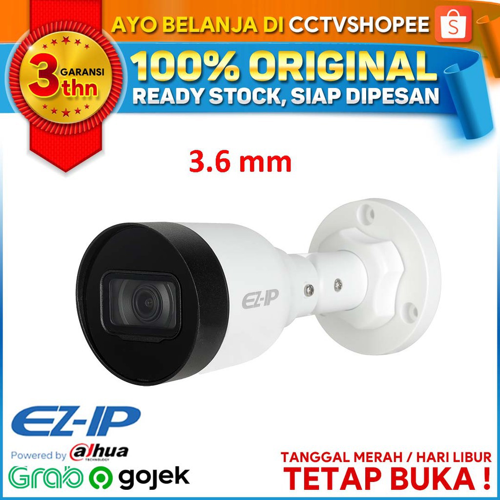 DAHUA IPC-B1B40P IPCAM OUTDOOR DAHUA EZIP 4MP SERI SUPPORT POE BERGARANSI RESMI 3 TAHUN
