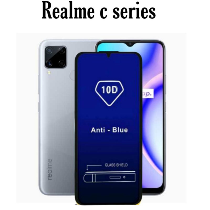 Tempered Glass Blue Light REALME C21 Y C21 C20 C20A C25 C25S C11 C15 C12 C11 2021 Anti Gores Kaca Full Layar