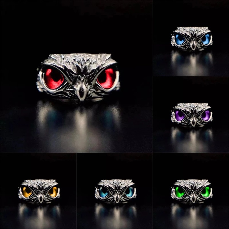 Retro Simple Adjustable Demon Eye Owl Rings For Women And Men / Multicolor Hip Hop Animal Finger Ring