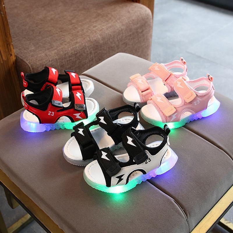(HZ) Sepatu sandal Led Motif Lighting Thunder Baru HZK42