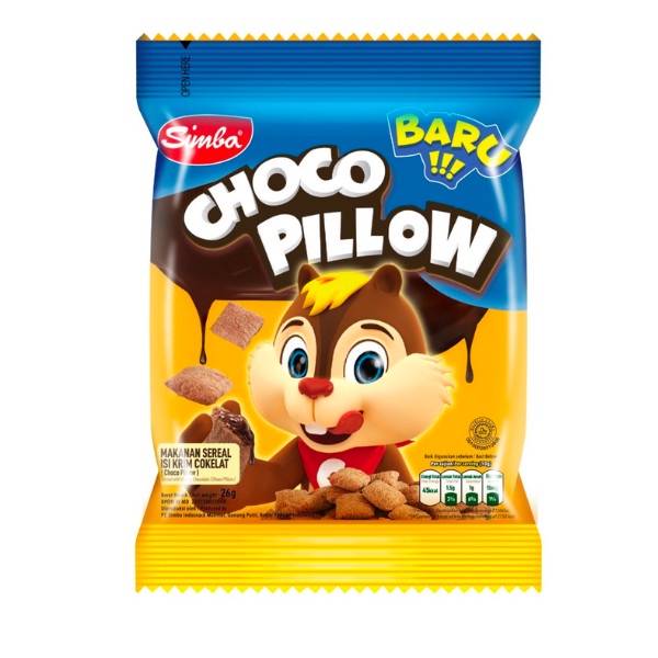 SIMBA SEREAL CHOCO CHIPS PILLOW 24gram Cereal coklat stroberi pillow