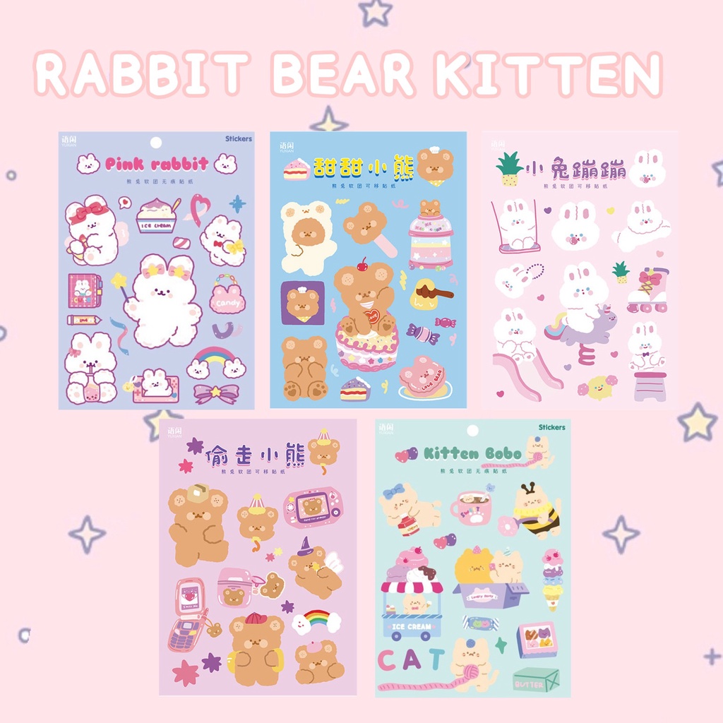 

STICKER PINK RABBIT AND FRIEND