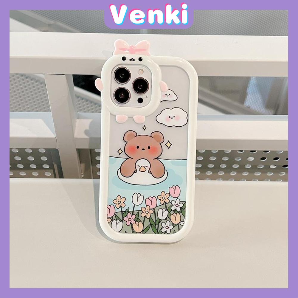 iPhone Case Silicone Soft Case Clear Case Airbag Shockproof Protection Camera Varnish Feel Bear Cartoon Cute Compatible For iPhone 11 Pro Max 13 Pro Max 12 Pro Max 7Plus xr XS Max