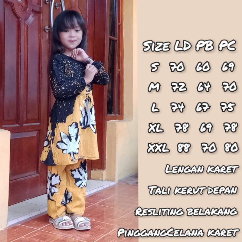setelan anak 5-11 tahun/BISO COD Setelan celana anak perempuan rayon super malaman/setelan celana pa