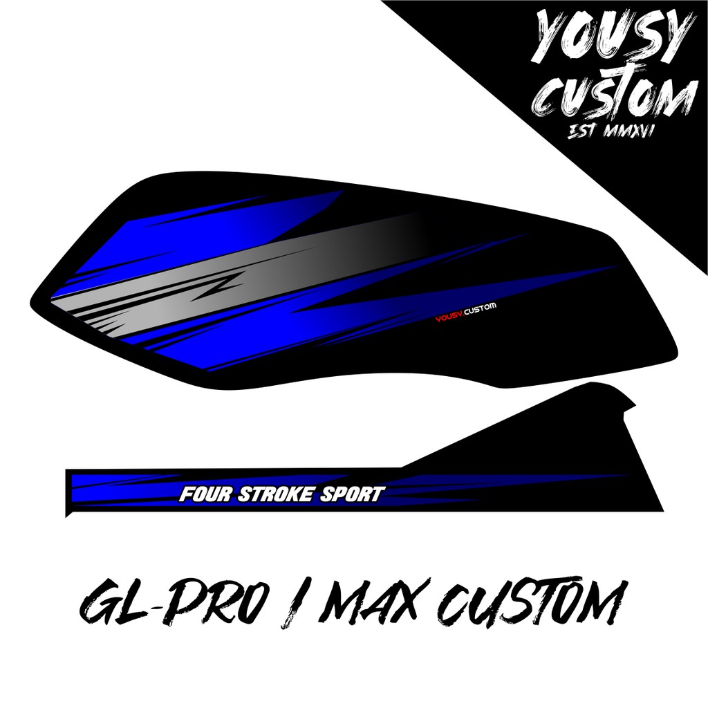 STRIPING GL PRO/MAX CUSTOM BAHAN RITRAMA DAN HOLOGRAM LAMINASI GLOSSY