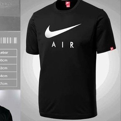 KAOS BAJU TSHIRT FASHION SPORT NIKE AIR PRIA WANITA COMBED 30S - Putih, S