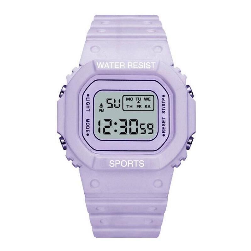 Jam Tangan Digital Rubber Led Pria Wanita Segi