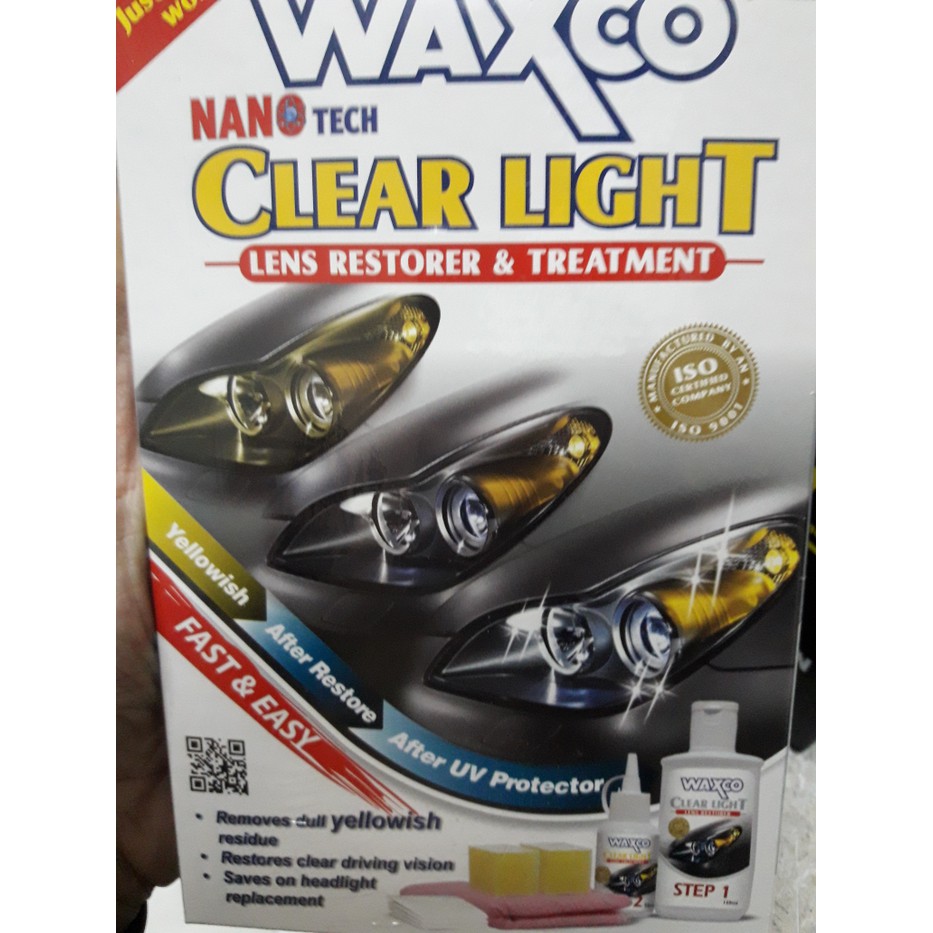 Waxco clear light waxco pembersih mika lampu mobil dari warna kuning
