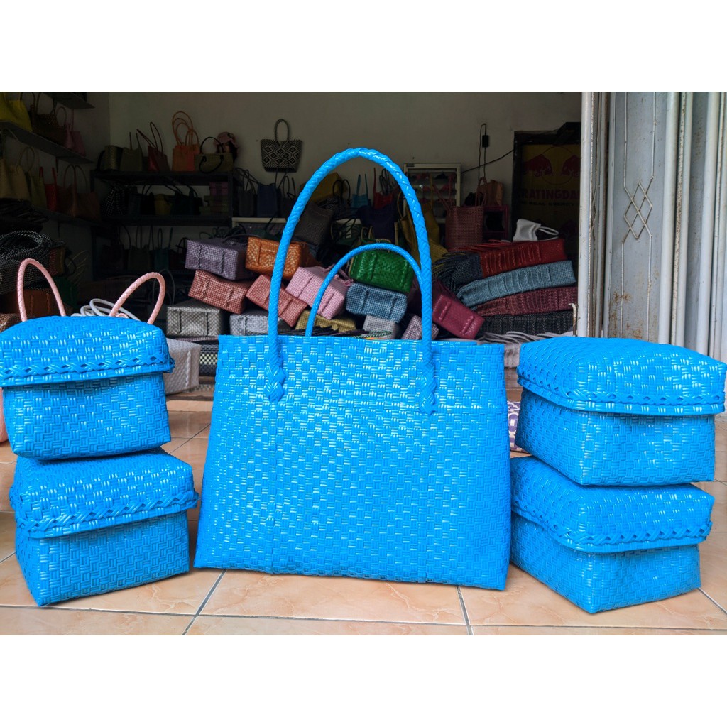 SET KEBEN JUMBO BALI/TAS ANYAM BAHAN PLASTIK JALI/TAS ANYAM MENJALIN/TAS ANYAM DENGAN 4 BESEK