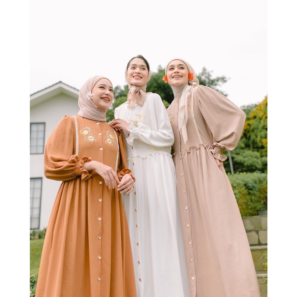 MSB371 Gamis Seraya Dress Style Bordir Pakaian Wanita Terbaru