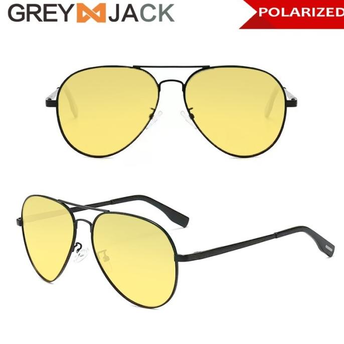 Grey Jack Kacamata Night Vision Anti Silau Berkendara Malam 1102 - black