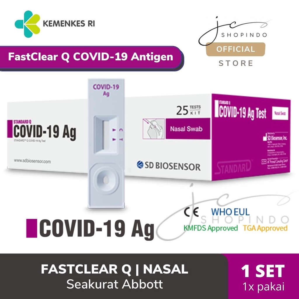 [bdg] NEW Nasal FastClear Q - Antigen Swab Test Covid-19 / Omicron - Seakurat Abbott Panbio / Bioqui