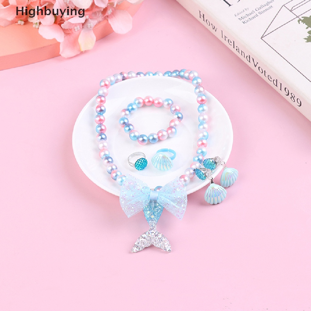 Hbid 1 Set Kalung Manik-Manik Adjustable Dengan Liontin Ekor Mermaid Untuk Anak Perempuan Glory