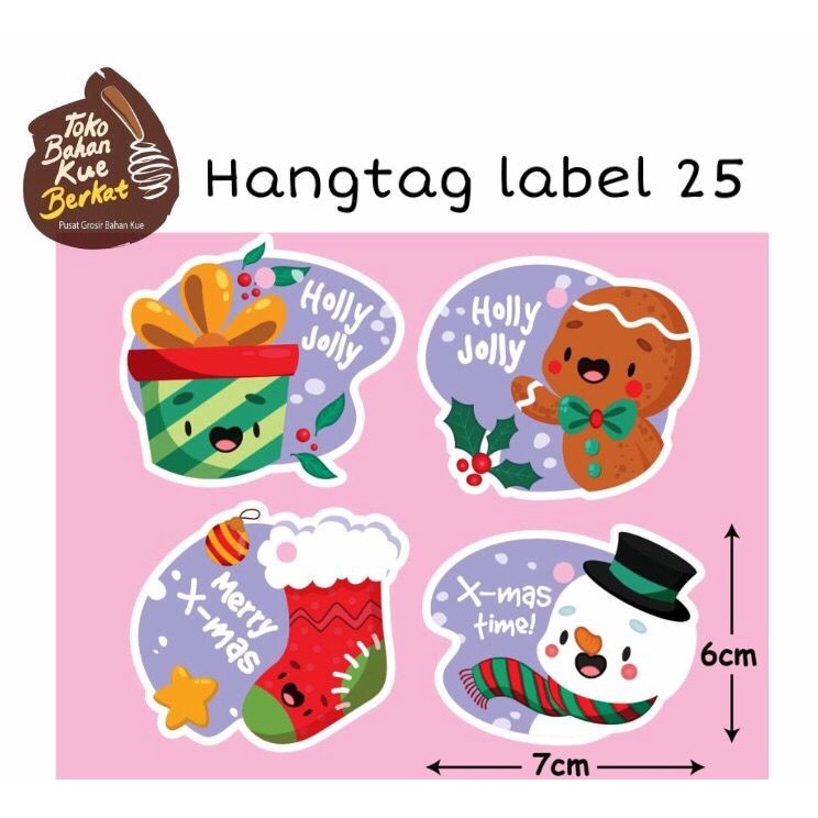 Hangtag Label Christmas Kode 22,23,25,27 isi 20 Pcs