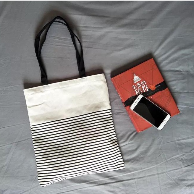 FINOM SHARON - Tote Bag Wanita Korean Style Motif Salur