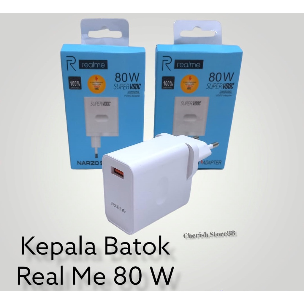 Kepala Charger Real Me 65W 80W Casan Hp Batok VOOC Fast Charging