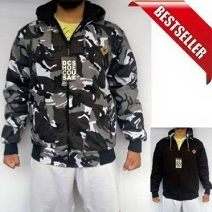 NEW MT JAKET BOLAK BALIK ARMY DC LORENG HITAM PUTIH