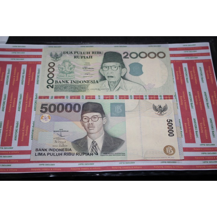 Uang Rp 50000 Wr Soepratman Dan Rp 20000 Ki Hadjar Au To Unc Borongan Iklan E726