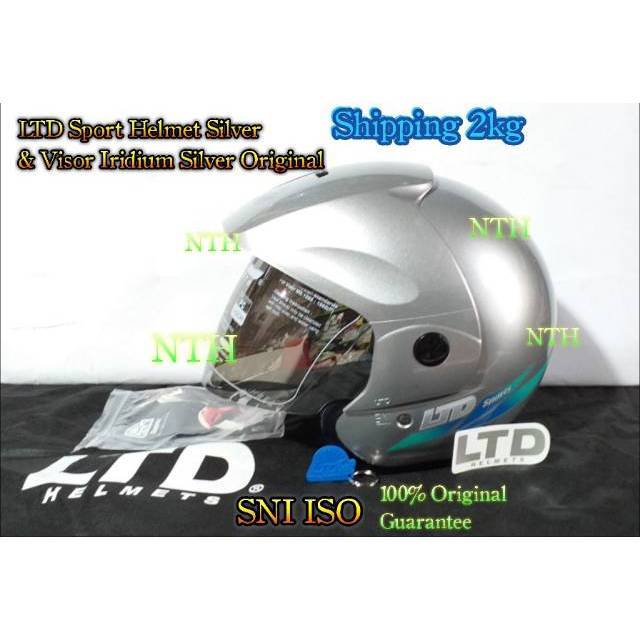 Helm LTD Sport Silver dan Visor Iridium Silver Original SNI ISO