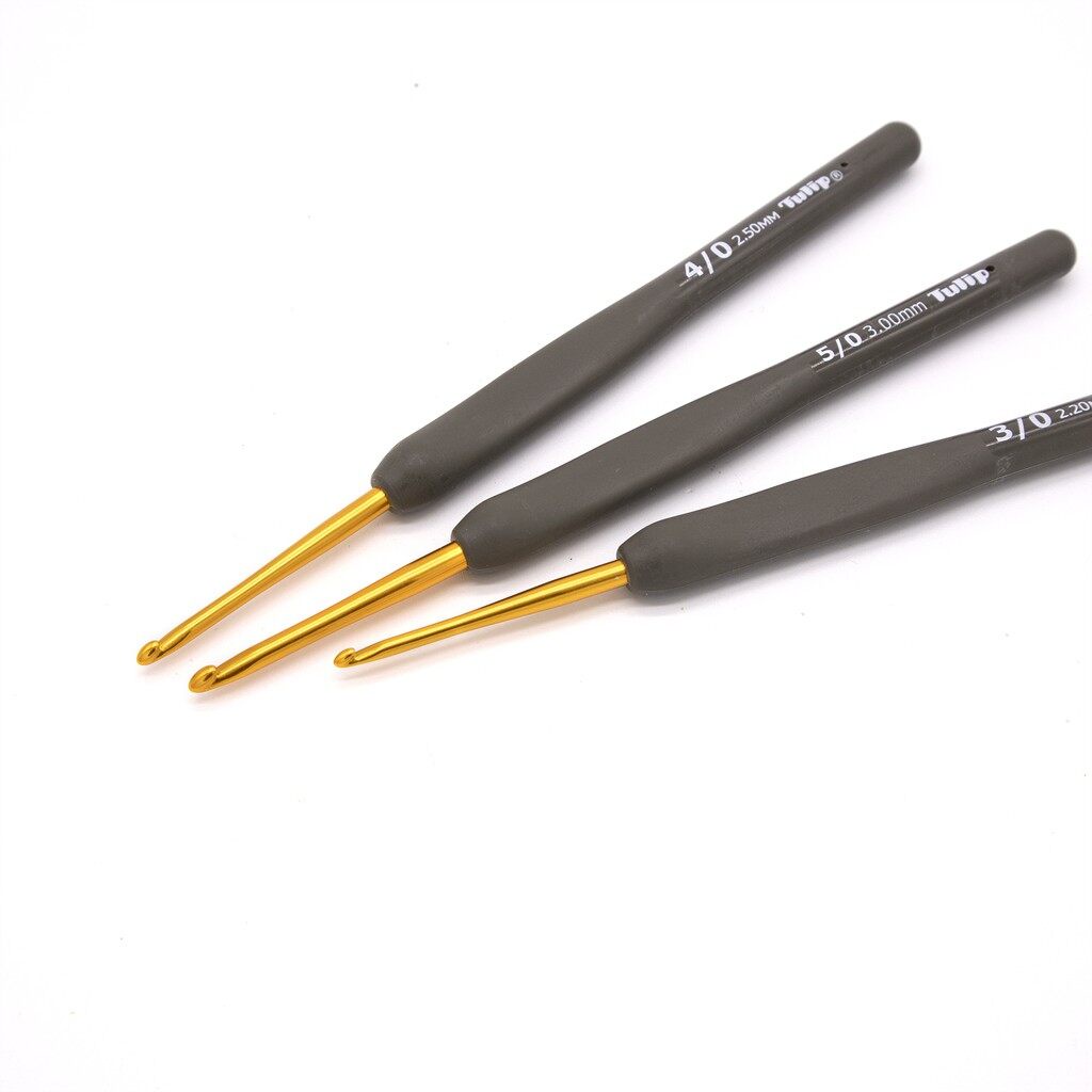 Hakpen (Alat/Jarum Rajut) Tulip ETIMO Abu-Gold / ETIMO Gray Crochet Hooks - PCS