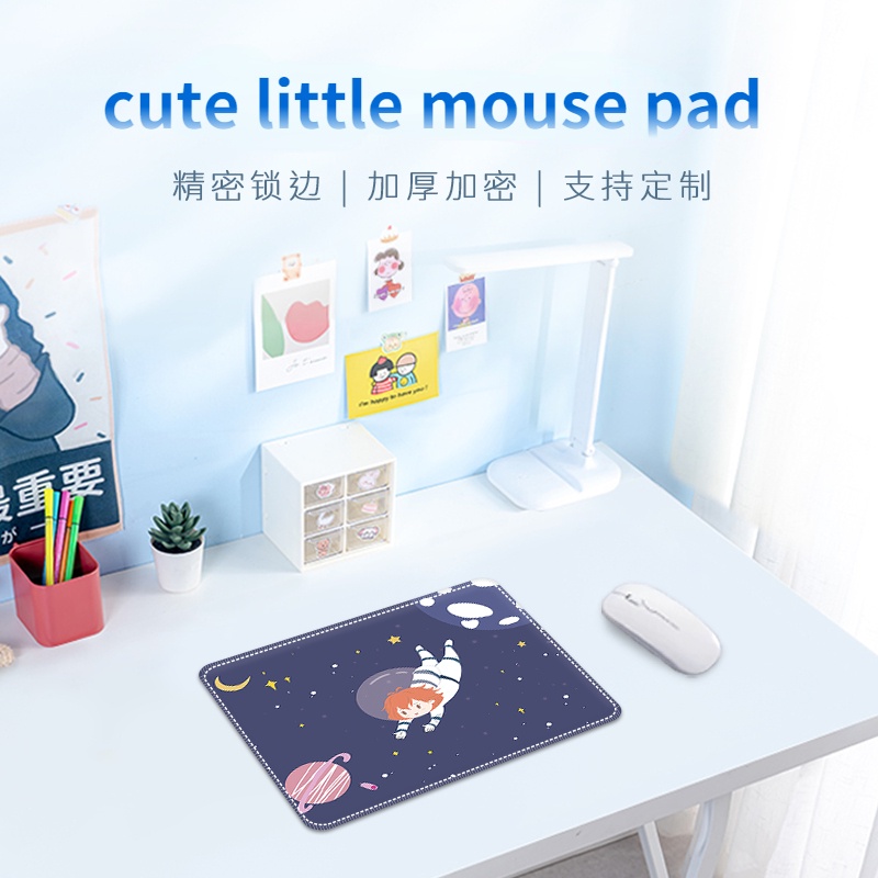 Mouse Pad Kecil Anti slip Motif Kartun Simple Dapat Dicuci Untuk Meja Kantor