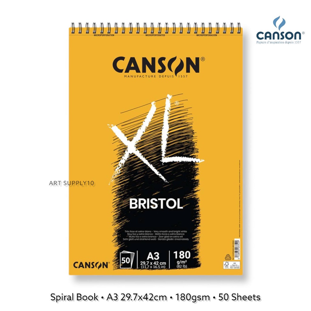 

Canson XL Bristol Drawing Pad A3 180g 50 Sheets