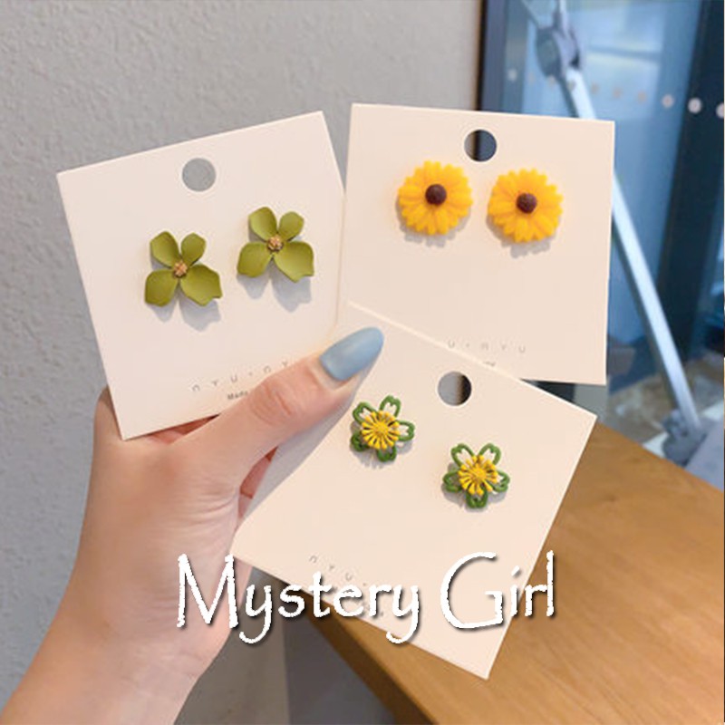 Mysterygirl -  Anting Korea Earrings Perak/Emas Cabang / Bunga / Jumbai / Berlian Murah Giwang Anting Tindik PerhiasanAnting Earrings